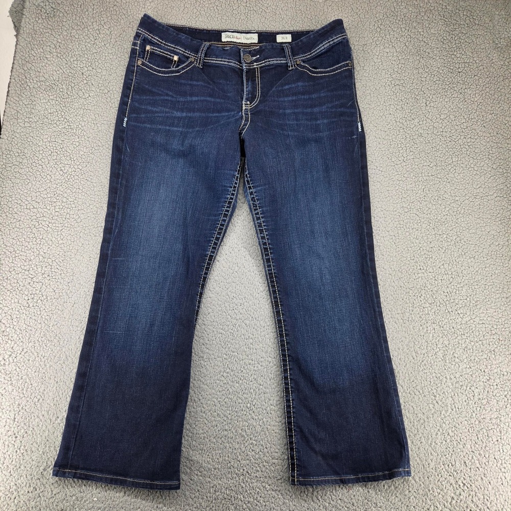 BKE Buckle Dakota Jeans Womens 36 Blue Dark Wash Blue Contrast Stitch Bootcut